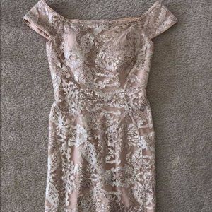 Nude sequin dress